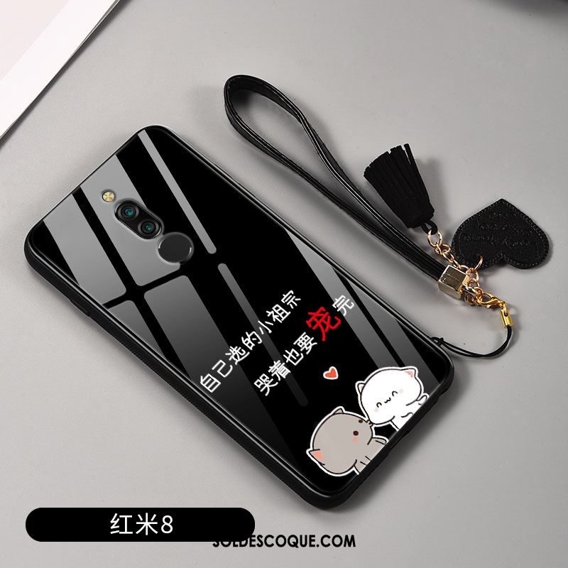 Coque Xiaomi Redmi 8 Fluide Doux Tout Compris Rouge Noir Petit Housse Pas Cher