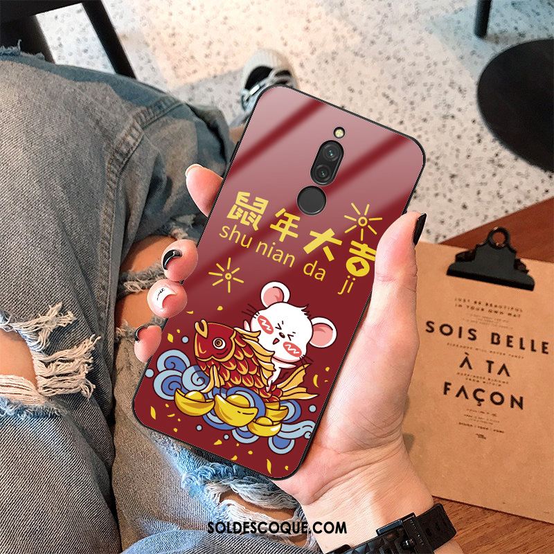 Coque Xiaomi Redmi 8 Téléphone Portable Verre Protection Net Rouge Vent Housse Pas Cher