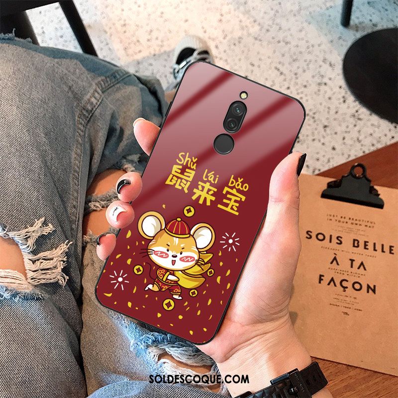 Coque Xiaomi Redmi 8 Téléphone Portable Verre Protection Net Rouge Vent Housse Pas Cher