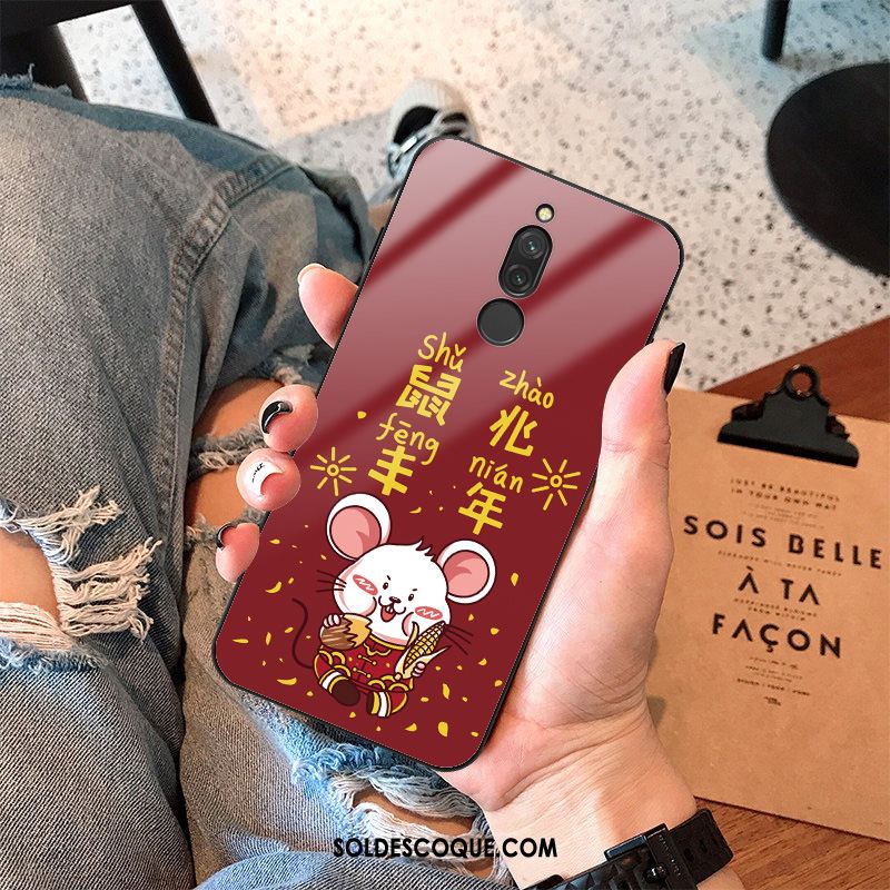 Coque Xiaomi Redmi 8 Téléphone Portable Verre Protection Net Rouge Vent Housse Pas Cher