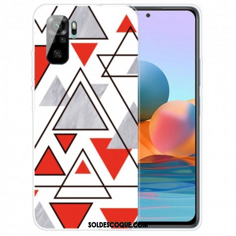 Coque Xiaomi Redmi Note 10/10S/Poco M5s Marbre Triangles