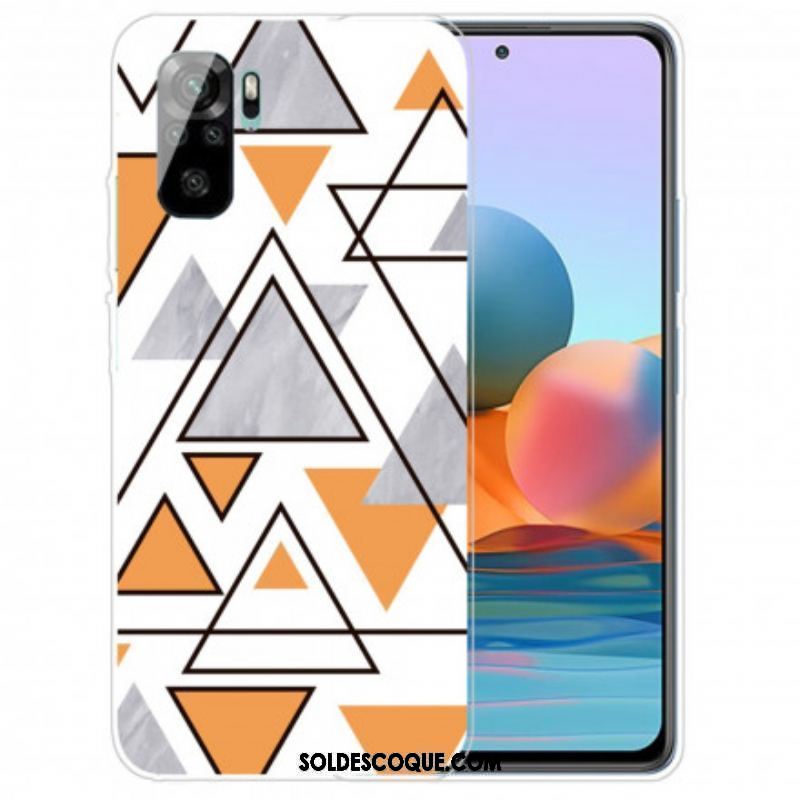 Coque Xiaomi Redmi Note 10/10S/Poco M5s Marbre Triangles