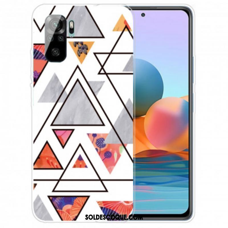 Coque Xiaomi Redmi Note 10/10S/Poco M5s Marbre Triangles