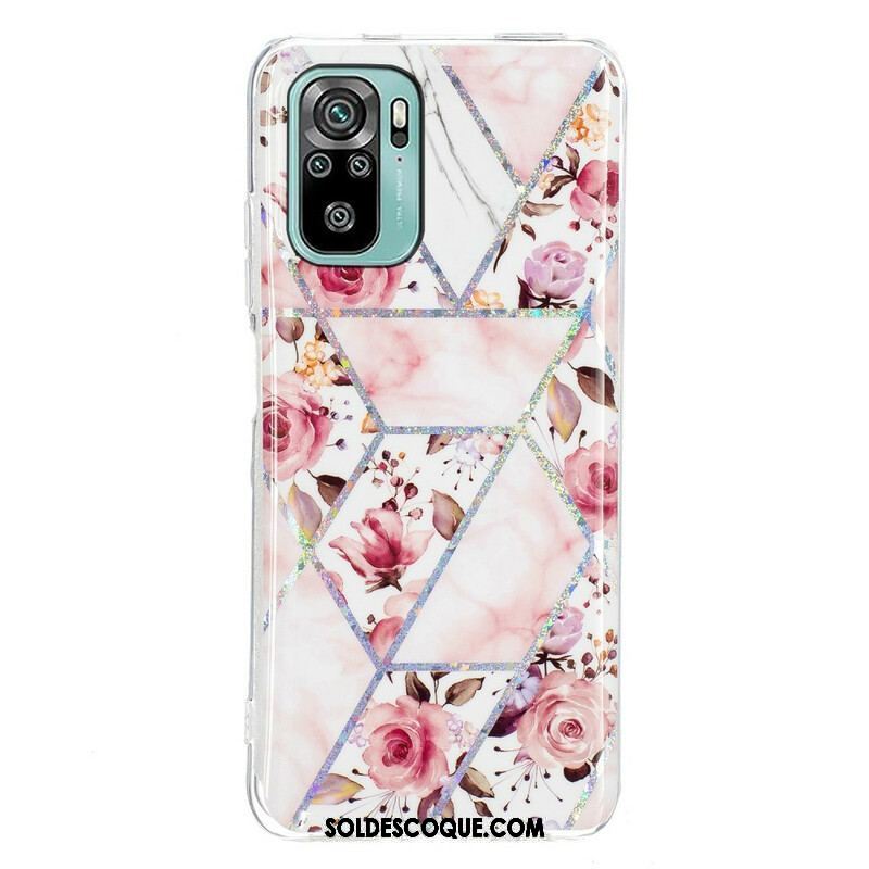 Coque Xiaomi Redmi Note 10/10S/Poco M5s Marbrée Fleurs