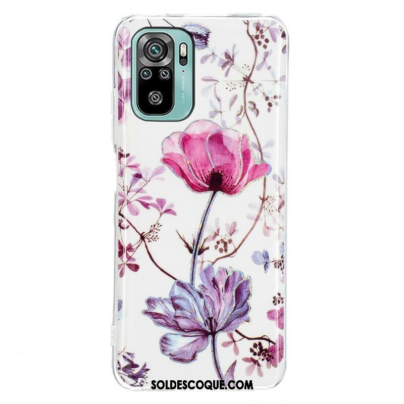 Coque Xiaomi Redmi Note 10/10S/Poco M5s Marbrée Fleurs