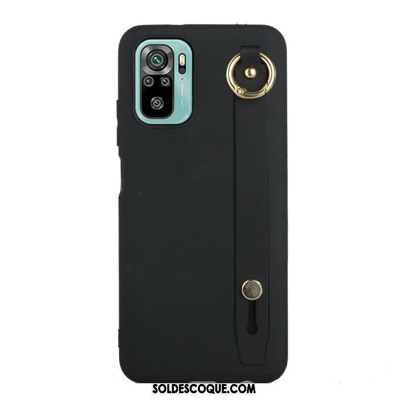 Coque Xiaomi Redmi Note 10/10S/Poco M5s Silicone avec Sangle Support