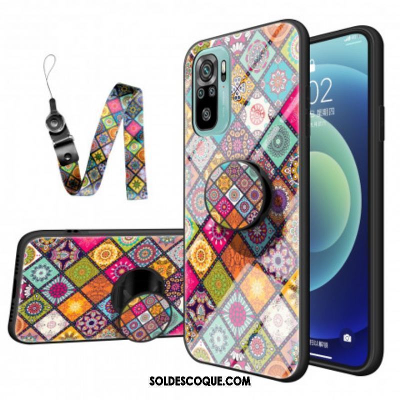 Coque Xiaomi Redmi Note 10/10S/Poco M5s Support Magnétique Patchwork