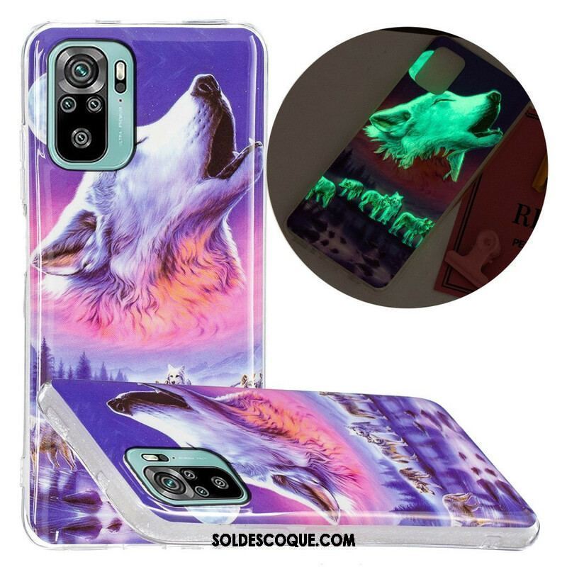 Coque Xiaomi Redmi Note 10/10S/Poco M5s Série Loup Fluorescente