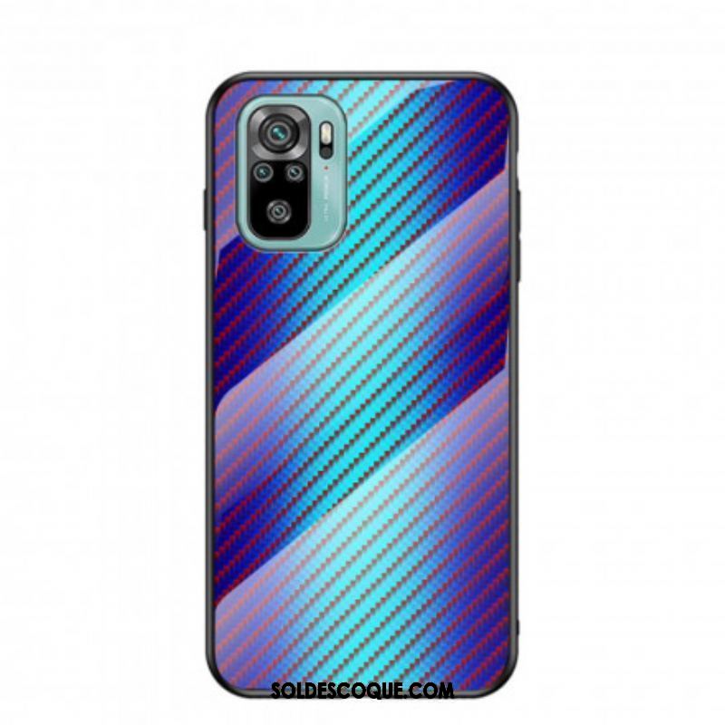 Coque Xiaomi Redmi Note 10/10S/Poco M5s Verre Trempé Fibre Carbone