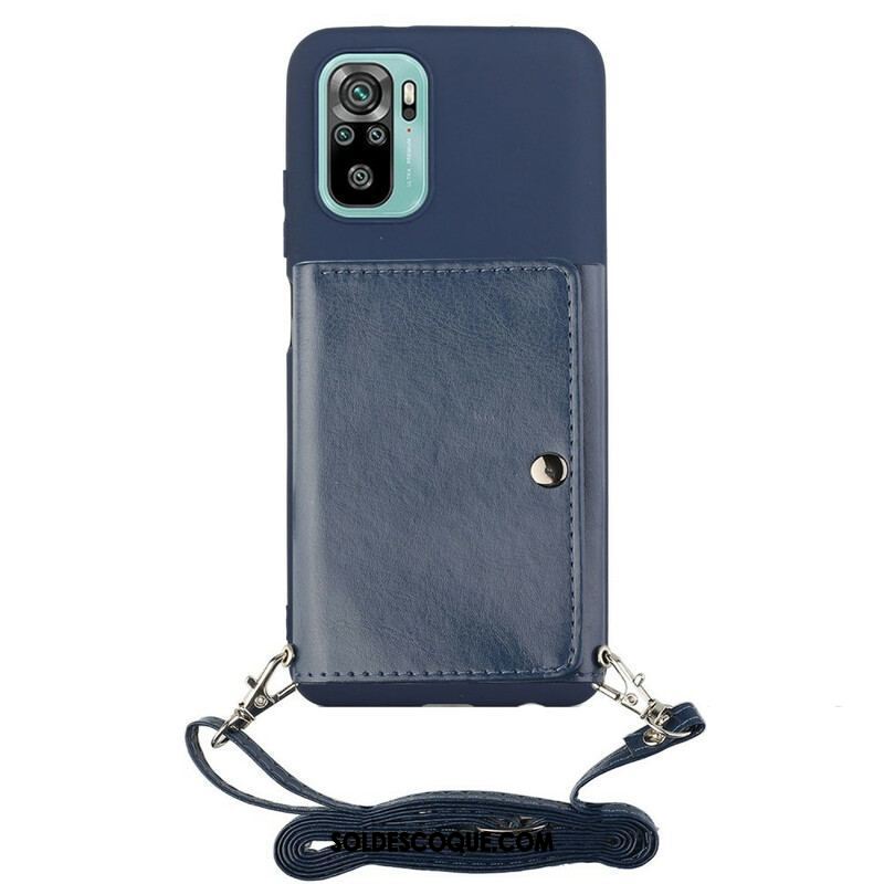 Coque Xiaomi Redmi Note 10/10S/Poco M5s à Bandoulière Porte-cartes