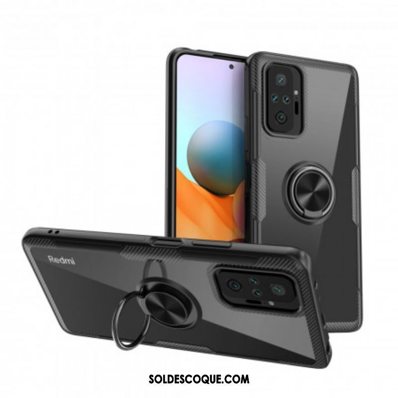 Coque Xiaomi Redmi Note 10 Pro Fibre Carbone Anneau Métallique