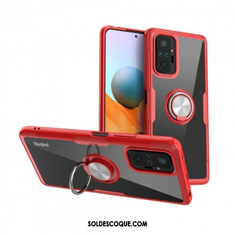 Coque Xiaomi Redmi Note 10 Pro Fibre Carbone Anneau Métallique