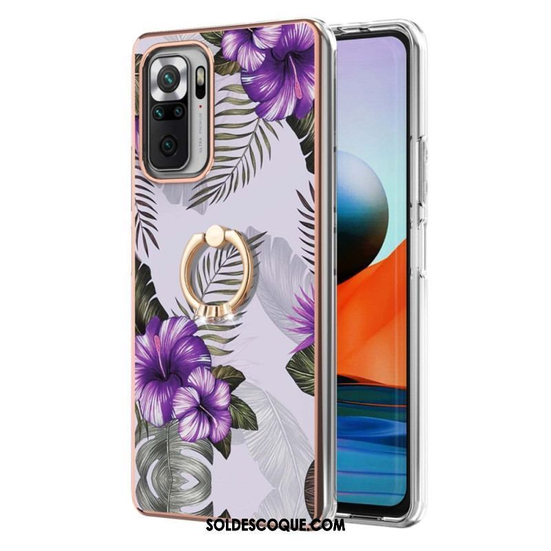 Coque Xiaomi Redmi Note 10 Pro Fleurs Anneau-Support