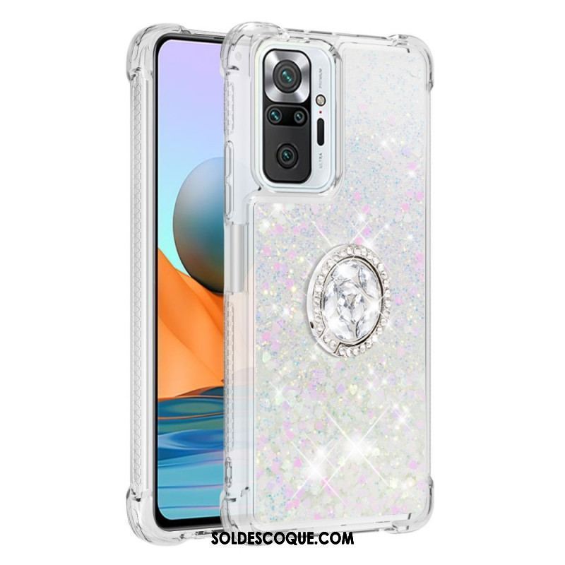 Coque Xiaomi Redmi Note 10 Pro Paillettes avec Anneau-Support