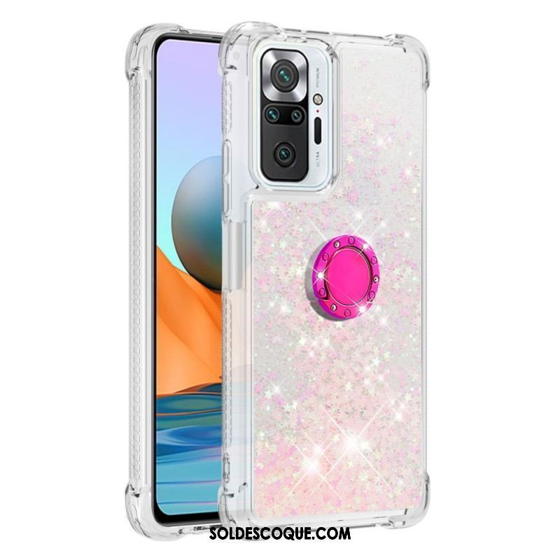 Coque Xiaomi Redmi Note 10 Pro Paillettes avec Anneau-Support