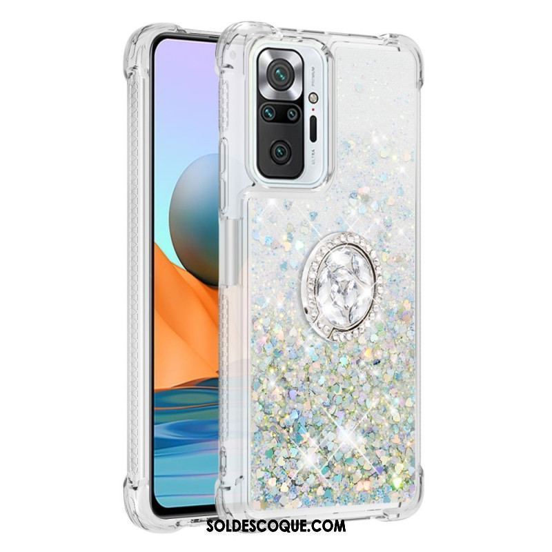 Coque Xiaomi Redmi Note 10 Pro Paillettes avec Anneau-Support