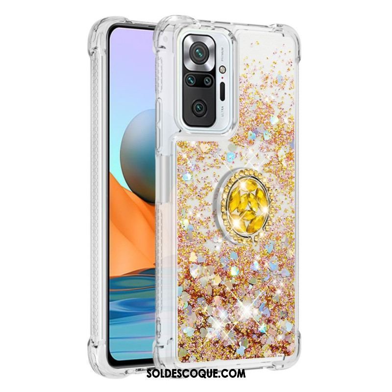 Coque Xiaomi Redmi Note 10 Pro Paillettes avec Anneau-Support