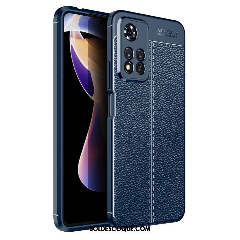 Coque Xiaomi Redmi Note 11 Pro Plus 5G Effet Cuir Litchi Double Line