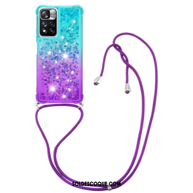 Coque Xiaomi Redmi Note 11 Pro Plus 5G à Cordon Silicone Paillettes