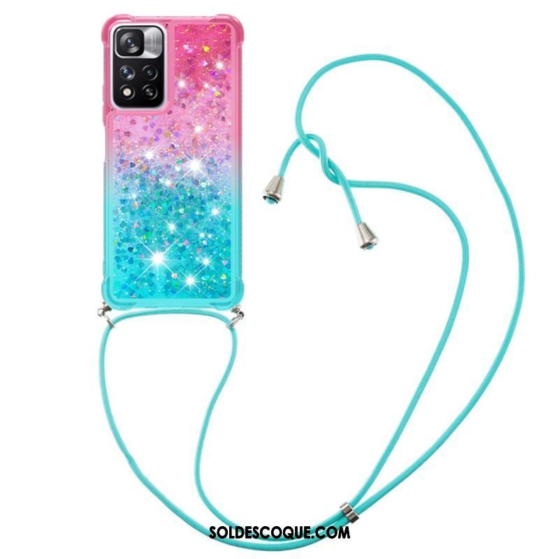 Coque Xiaomi Redmi Note 11 Pro Plus 5G à Cordon Silicone Paillettes