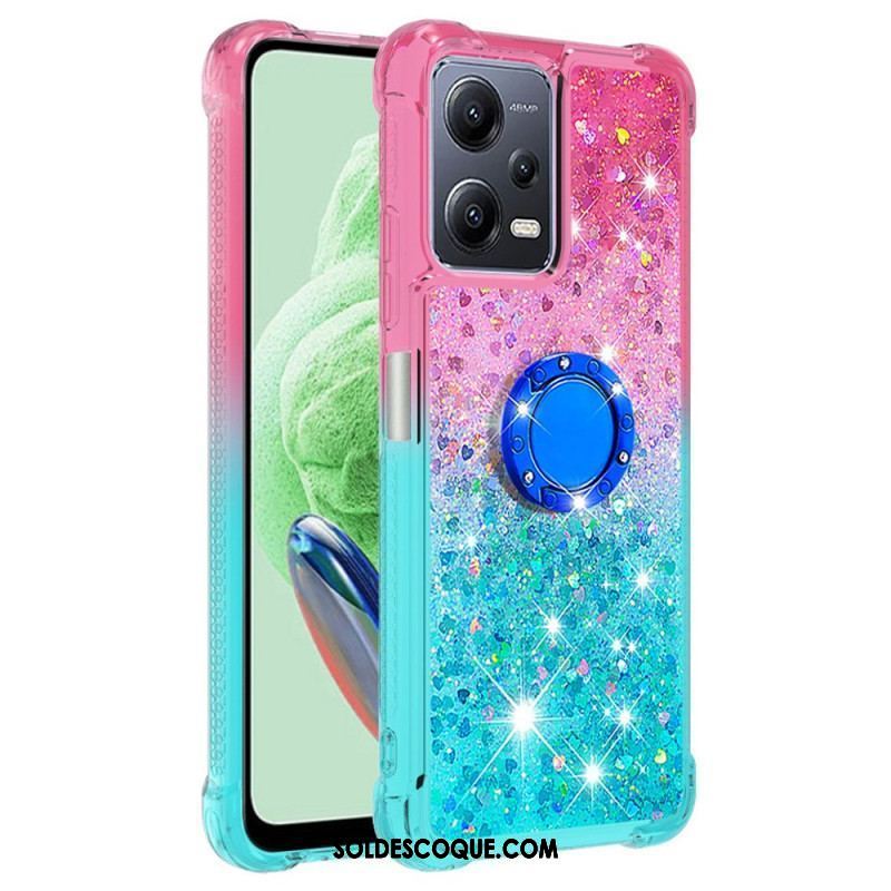 Coque Xiaomi Redmi Note 12/Poco X5 5G Paillettes Anneau-Support