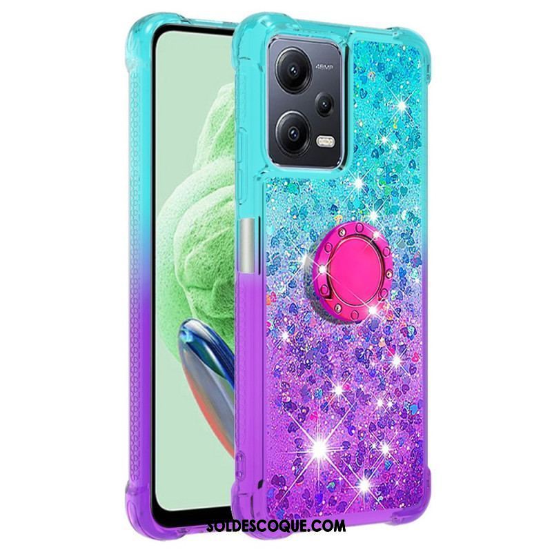 Coque Xiaomi Redmi Note 12/Poco X5 5G Paillettes Anneau-Support