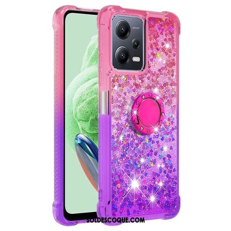 Coque Xiaomi Redmi Note 12/Poco X5 5G Paillettes Anneau-Support