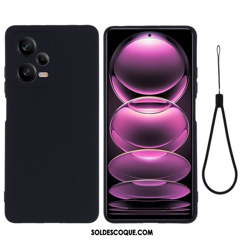 Coque Xiaomi Redmi Note 12 Pro Plus Silicone Liquide avec Lanière