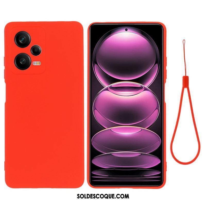 Coque Xiaomi Redmi Note 12 Pro Silicone Liquide avec Lanière