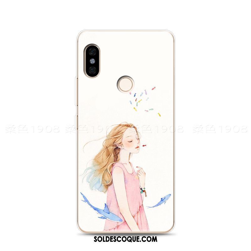 Coque Xiaomi Redmi Note 5 Blanc Petit Gaufrage Téléphone Portable Fluide Doux Housse En Vente