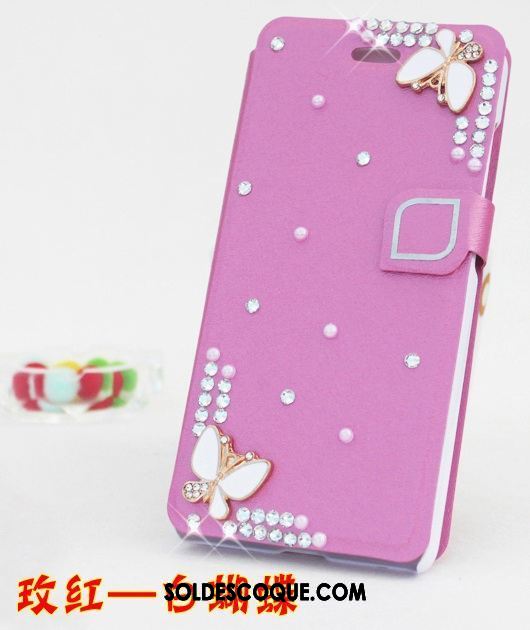 Coque Xiaomi Redmi Note 5 Clamshell Rouge Téléphone Portable Protection Strass Pas Cher