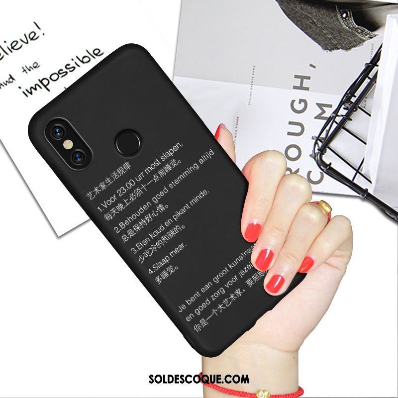 Coque Xiaomi Redmi Note 5 Noir Silicone Créatif Délavé En Daim Marque De Tendance Soldes