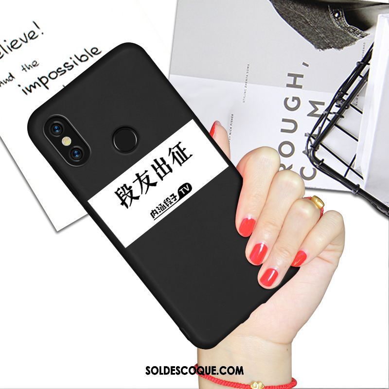 Coque Xiaomi Redmi Note 5 Noir Silicone Créatif Délavé En Daim Marque De Tendance Soldes