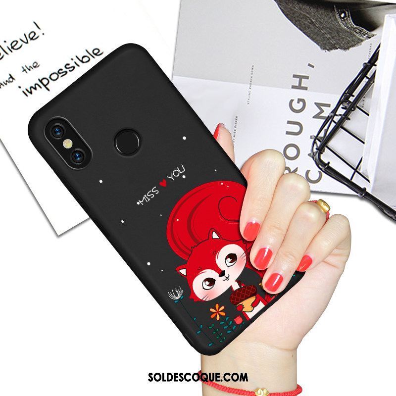 Coque Xiaomi Redmi Note 5 Noir Silicone Créatif Délavé En Daim Marque De Tendance Soldes