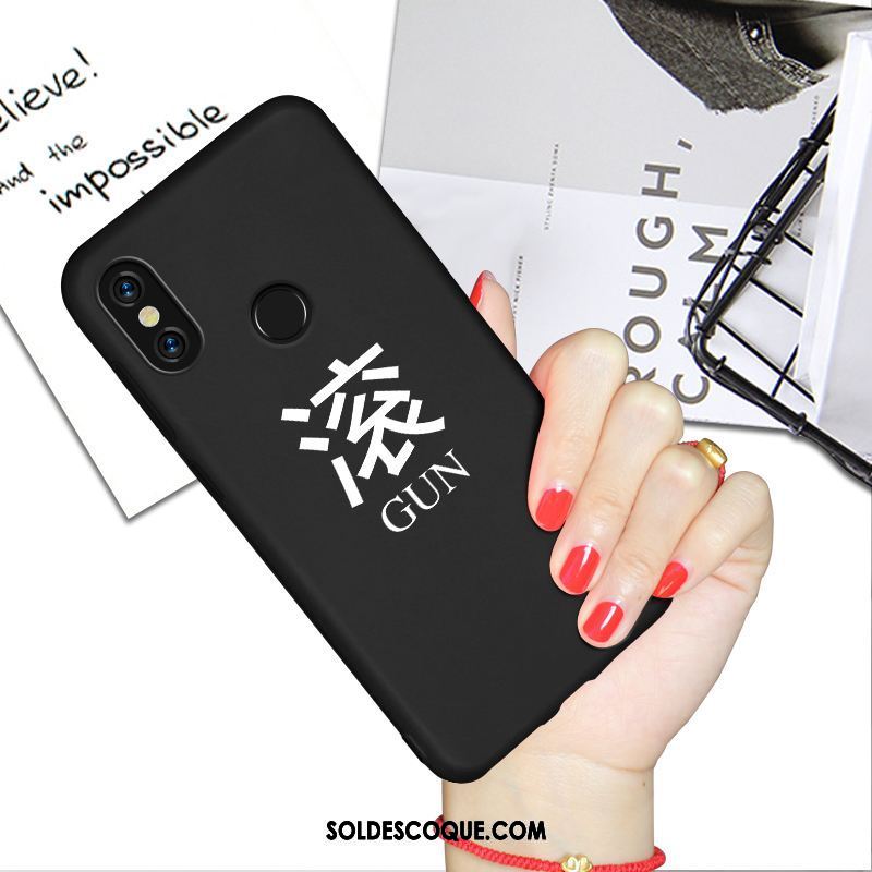 Coque Xiaomi Redmi Note 5 Noir Silicone Créatif Délavé En Daim Marque De Tendance Soldes