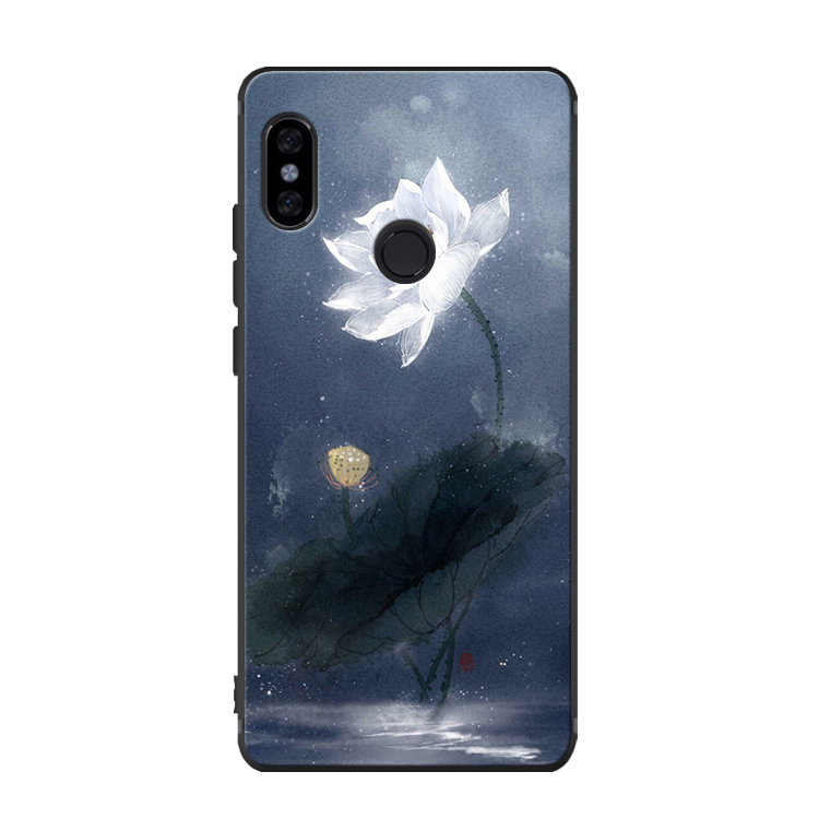 Coque Xiaomi Redmi Note 5 Protection Frais Encre Fleur Noir En Vente