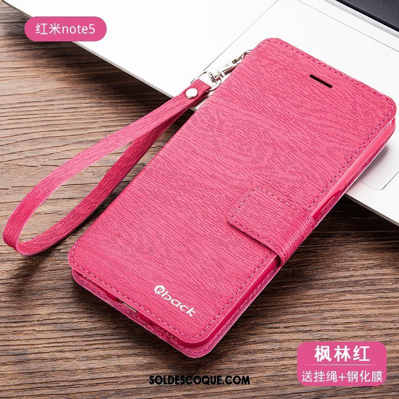 Coque Xiaomi Redmi Note 5 Protection Haute Étui En Cuir Rouge Tout Compris Housse En Ligne