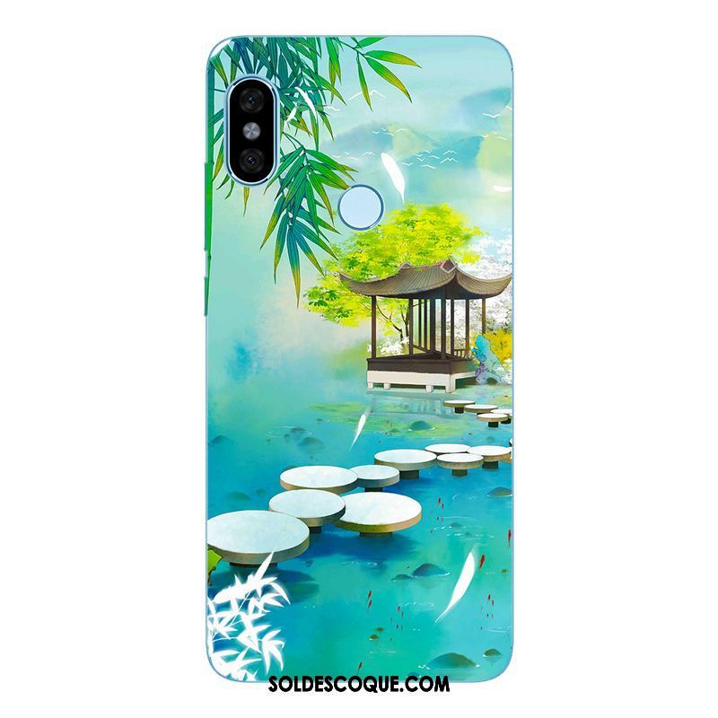 Coque Xiaomi Redmi Note 5 Silicone Étui Paysage Vent Bleu Housse En Ligne