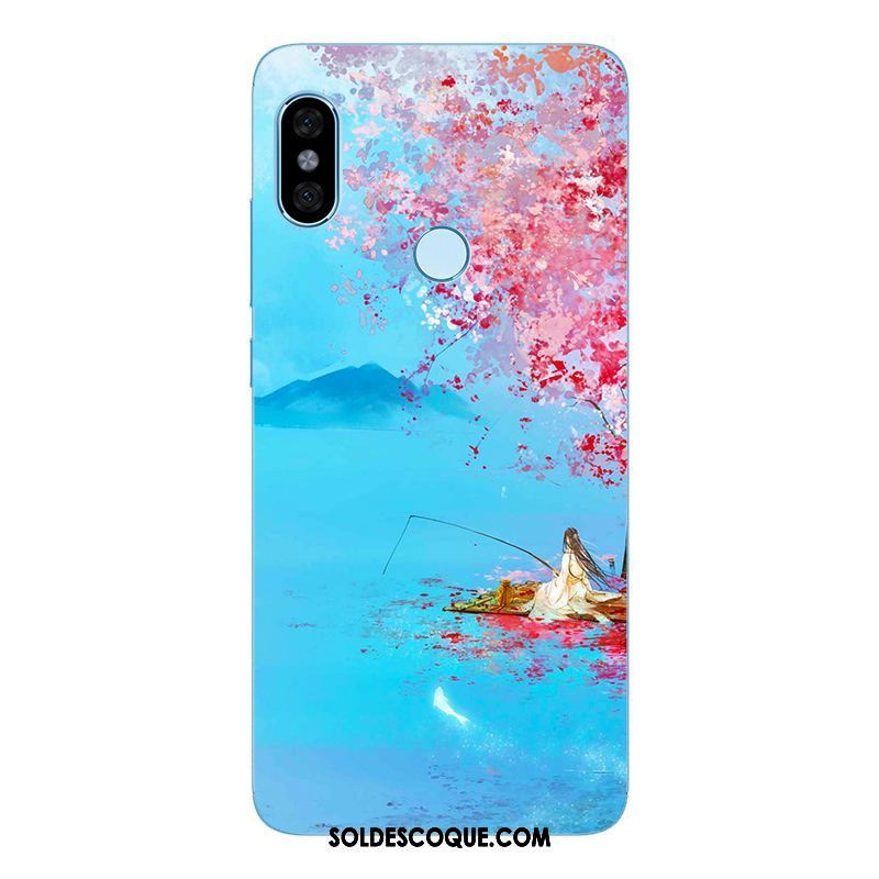 Coque Xiaomi Redmi Note 5 Silicone Étui Paysage Vent Bleu Housse En Ligne