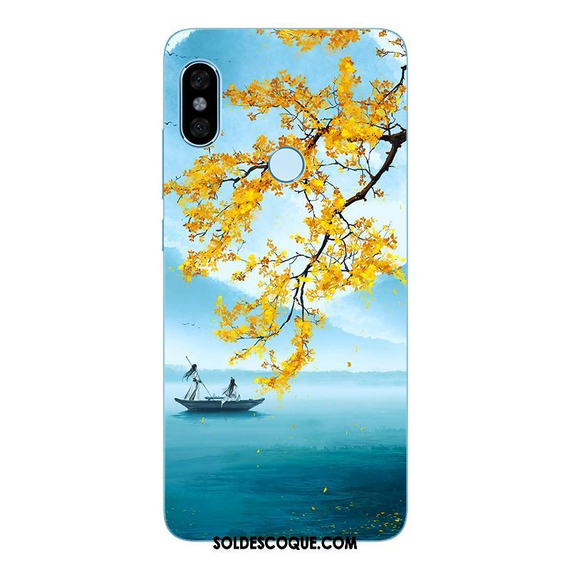 Coque Xiaomi Redmi Note 5 Silicone Étui Paysage Vent Bleu Housse En Ligne