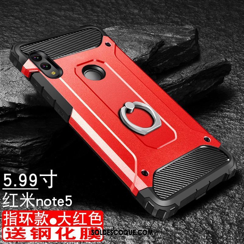 Coque Xiaomi Redmi Note 5 Support Protection Rouge Personnalité Noir France