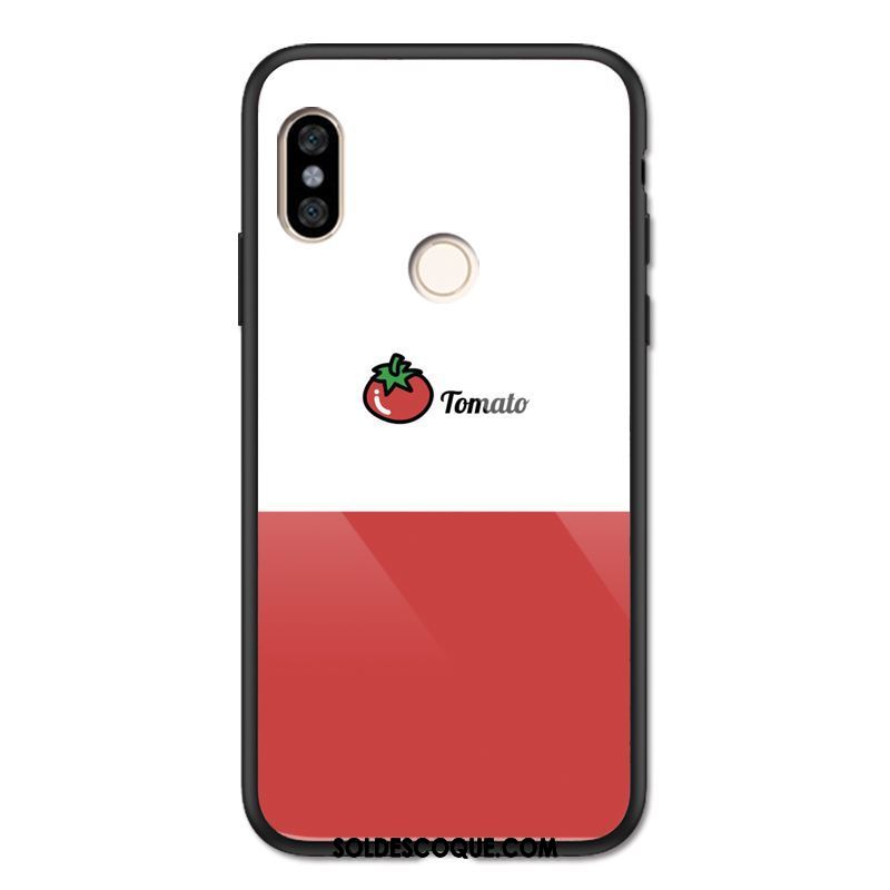 Coque Xiaomi Redmi Note 5 Verre Rouge Fruit Miroir Petit En Vente