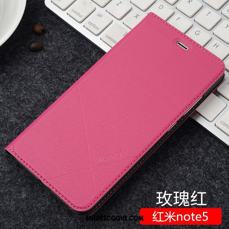 Coque Xiaomi Redmi Note 5 Étui En Cuir Clamshell Rouge Incassable Bleu En Vente