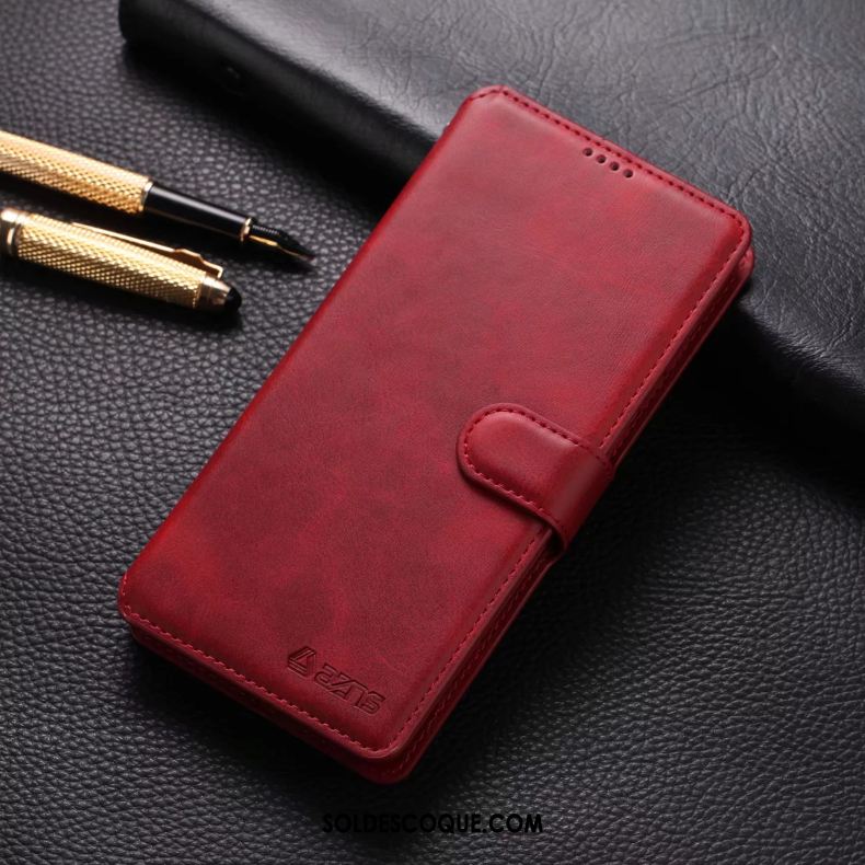 Coque Xiaomi Redmi Note 8 Pro Clamshell Protection Étui En Cuir Petit Rouge En Vente