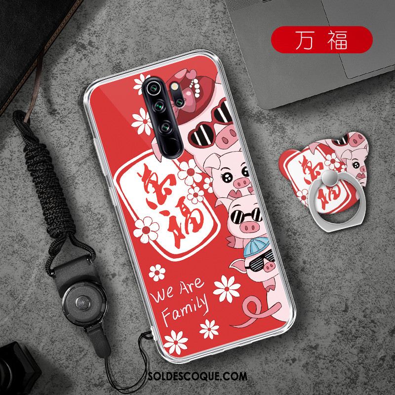 Coque Xiaomi Redmi Note 8 Pro Fluide Doux Rouge Tendance Téléphone Portable Cœur En Ligne