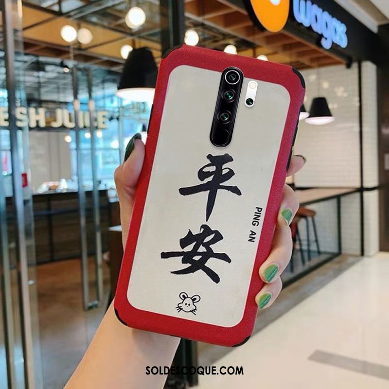 Coque Xiaomi Redmi Note 8 Pro Silicone Membrane Gaufrage Rouge Personnalité Soldes