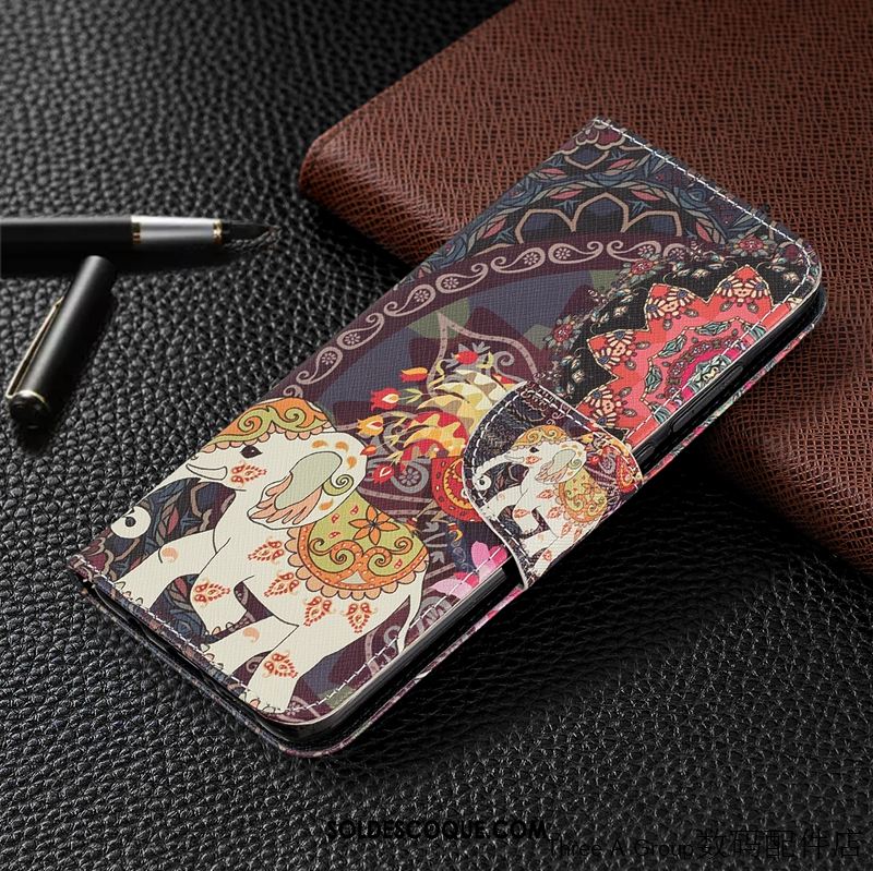 Coque Xiaomi Redmi Note 8 Pro Étui En Cuir Dessin Animé Personnalité Rouge Petit Housse En Ligne