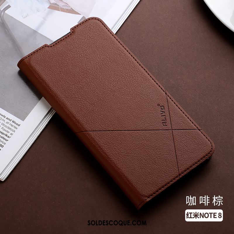 Coque Xiaomi Redmi Note 8 Pro Étui En Cuir Petit Rouge Silicone Noir En Ligne