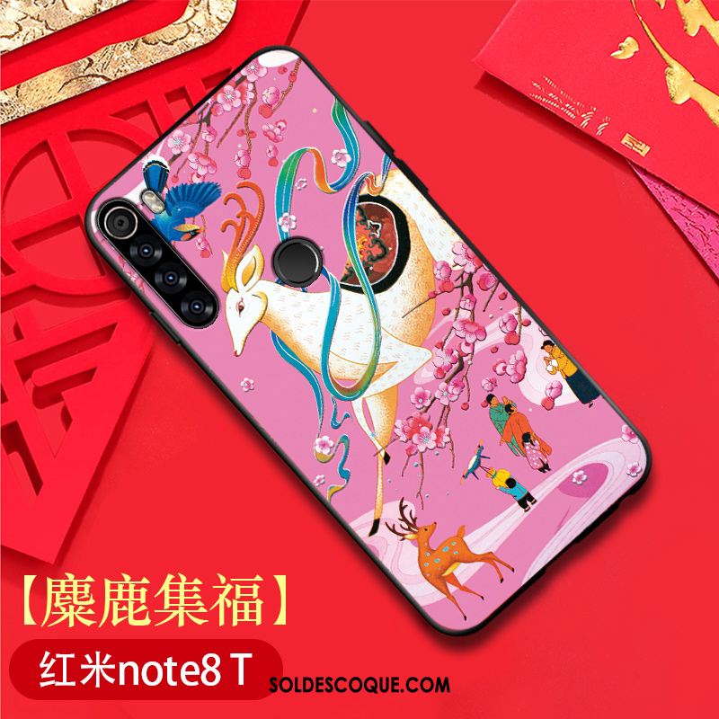 Coque Xiaomi Redmi Note 8t Modèle Fleurie Rouge Incassable Style Chinois Téléphone Portable Housse En Ligne
