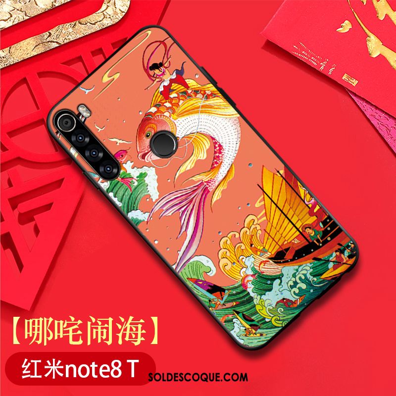 Coque Xiaomi Redmi Note 8t Modèle Fleurie Rouge Incassable Style Chinois Téléphone Portable Housse En Ligne